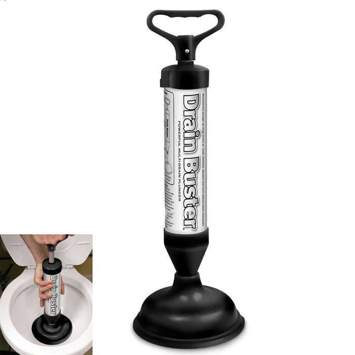 New Drain Buster Plunger two heads Clears Tough Clogs Toilet Sink Drains Sinks