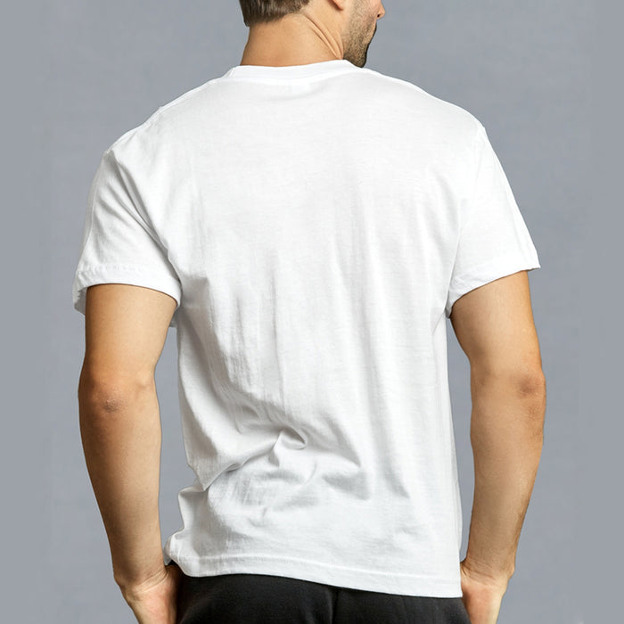 3 Mens White V-Neck T-Shirt 100% Cotton Undershirt Comfort Soft Tee Tagless Sz M