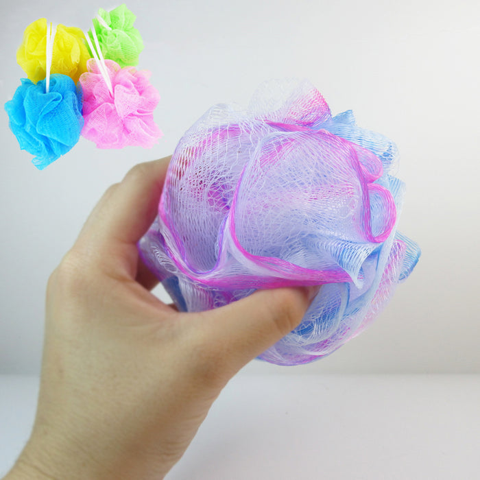 12 Bath Sponge Shower Nylon Mesh Scrubbers Body Massage Scrub Clean Mesh Scrub