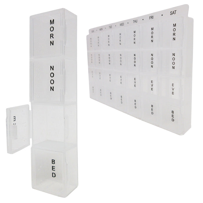 Weekly Pill Box Container Travel Storage Organizer 7 Day Medication Compartments
