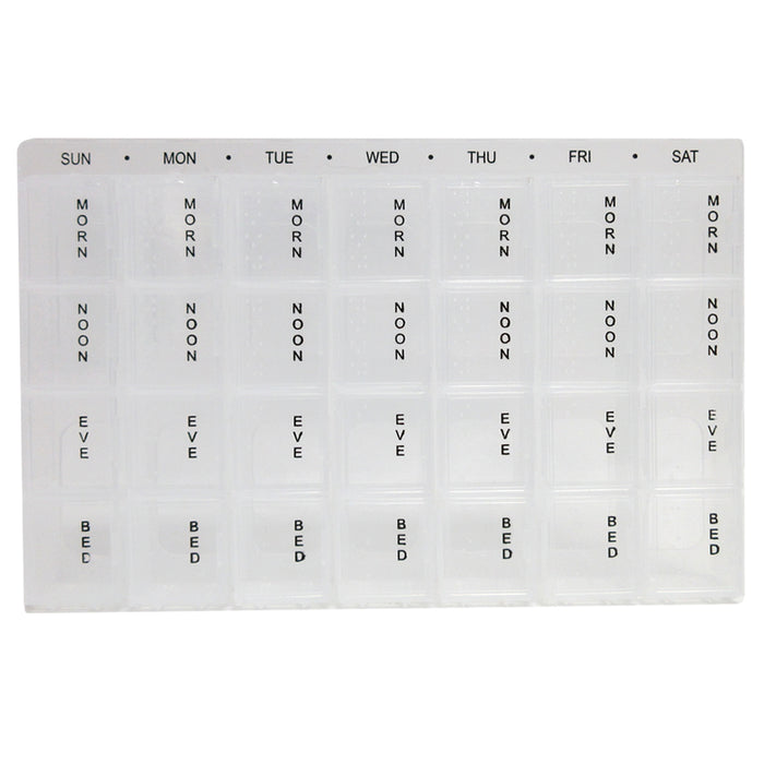 2 Pack Weekly Pop Up Pill Box Storage Organizer 7 Day Medication Compartment Set