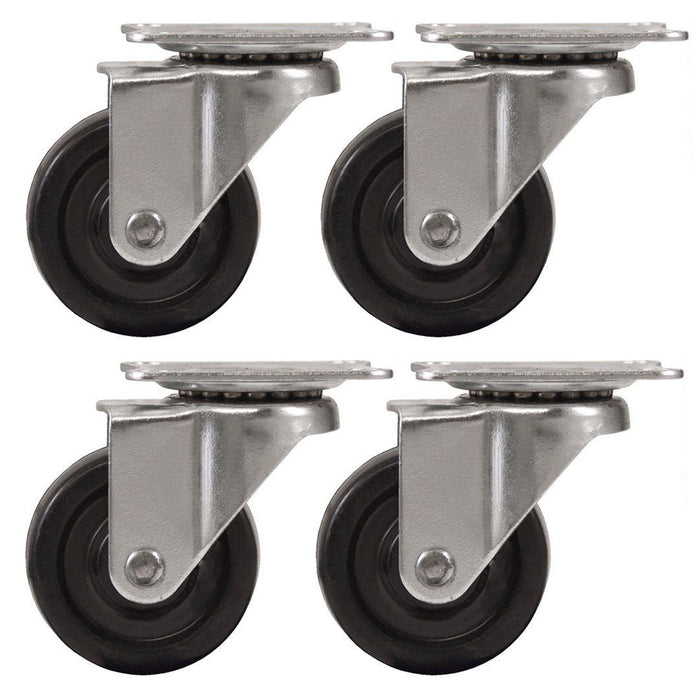 8 Pack Swivel Caster Wheels 2 1/2" Top Plate Bearing Top Plate Heavy Duty Black