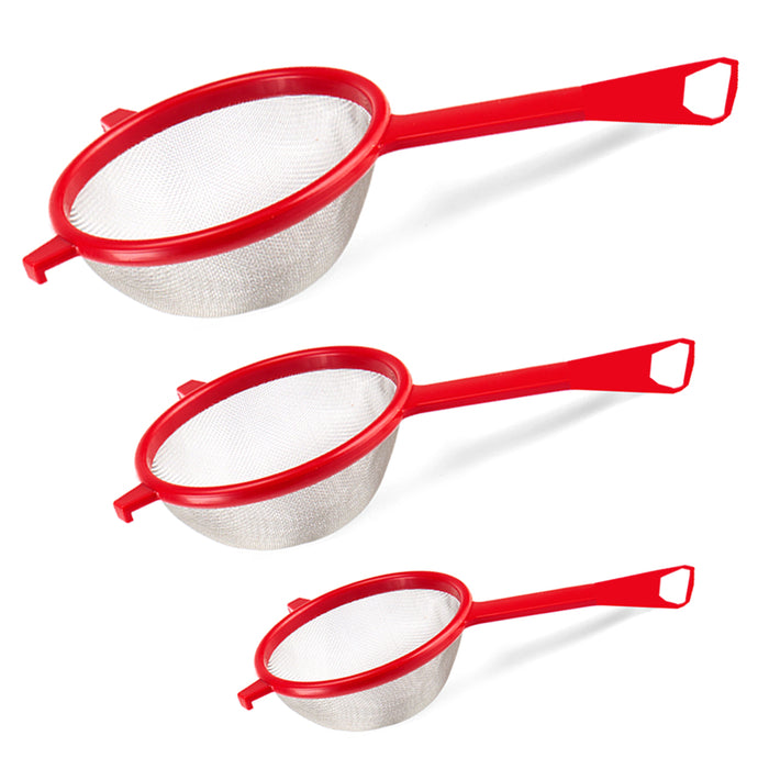 6pc Food Strainer Set W/ Handle Fine Mesh Colander Basket Drain Kitchen Tool Lot