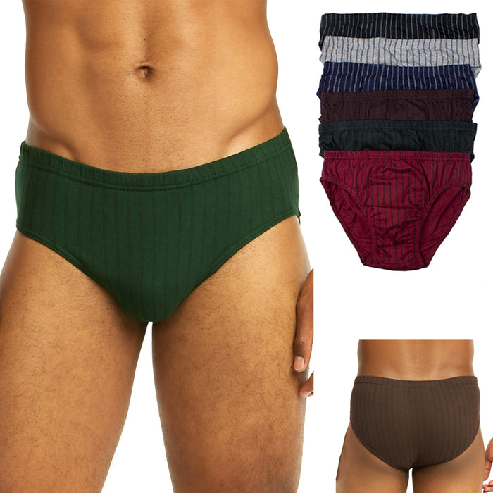 3 Pack Mens Bikinis Briefs 100% Cotton Underwear Pin Stripes Size XLarge 40-42