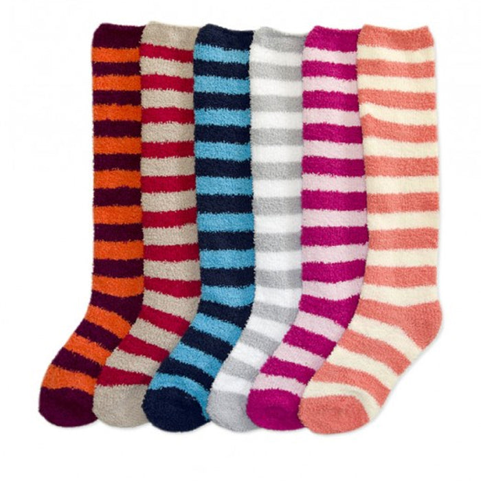 12 Pairs Women Girl Winter Socks Cozy Fuzzy Slipper Long Knee High Lot Warm 9-11