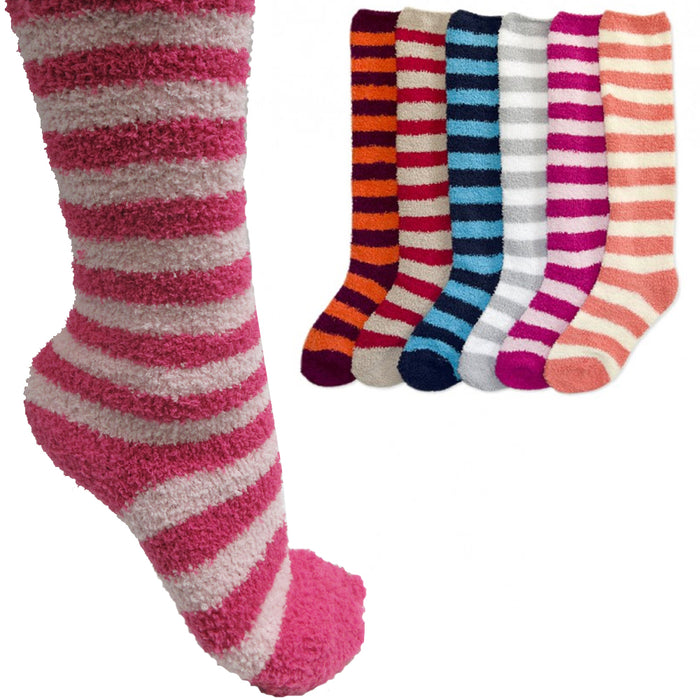 12 Pairs Women Girl Winter Socks Cozy Fuzzy Slipper Long Knee High Lot Warm 9-11