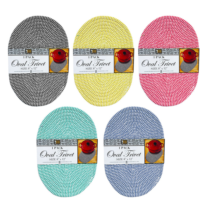 2 Pack Oval Trivet Woven Hot Dishes Pan Mat Placemats 8"x12" Kitchen Countertops
