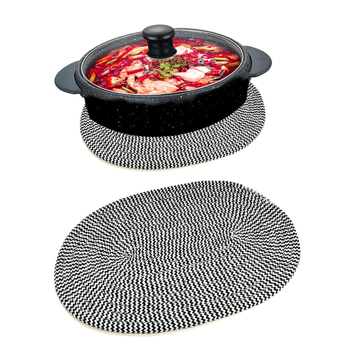 2 Pack Oval Trivet Woven Hot Dishes Pan Mat Placemats 8"x12" Kitchen Countertops