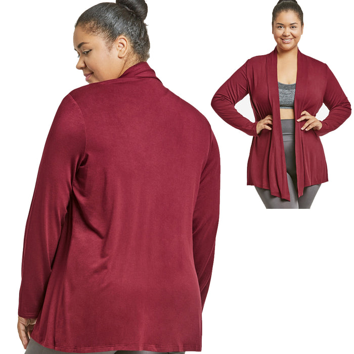 Womens Cardigan Long Sleeve Solid Open Front Sweater USA 3XL Jacket Outwear Tops