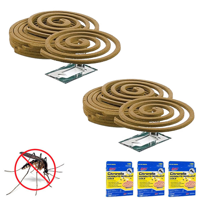 12 Mosquito Repellent Coils Outdoor Use Reaches Up to 10ft Each Burns 5-7hrs 3pk