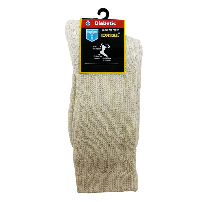 3 Pairs Diabetic Crew Circulatory Socks Health Loose Fit 9-11