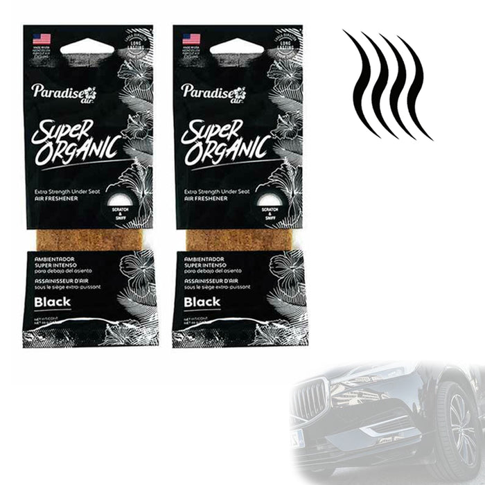 2 X Super Organic Black Scent Car Air Freshener Block Stone Under Seat Fragrance