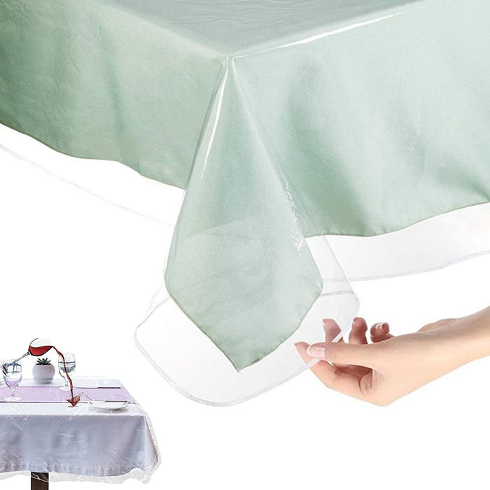 Clear Vinyl Tablecloth Protector  Plastic Rectangle Sheet Table Cover 54X72