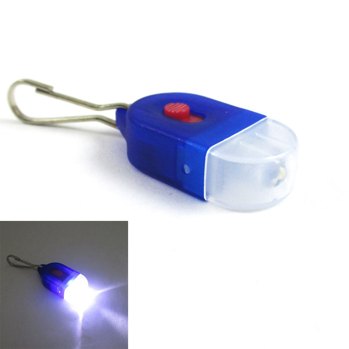 2 Mini Key Chain Flashlight Zipper Pull With LED Clip On Light Bright Torch Hook