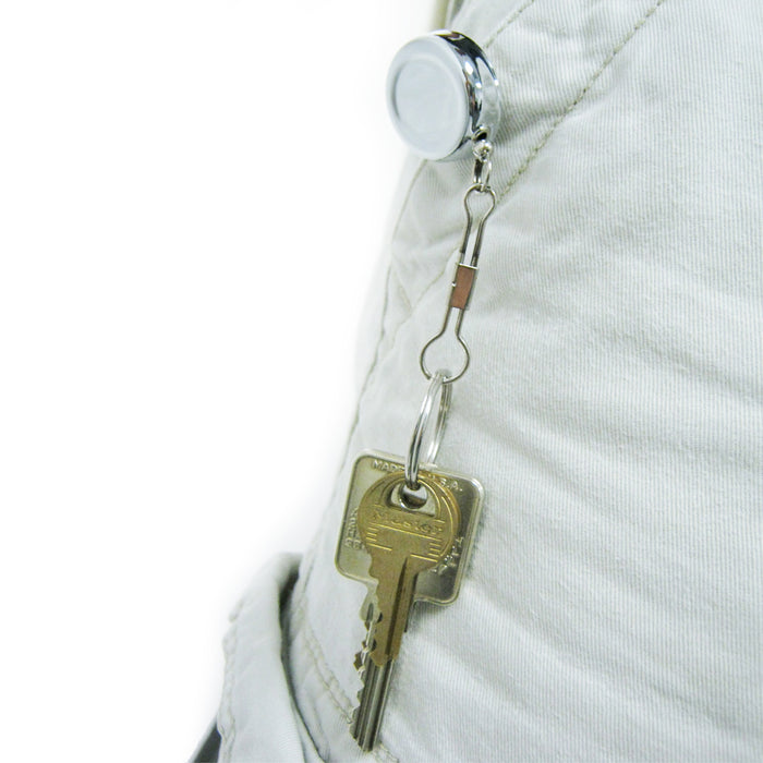 3 Lot Heavy Duty Metal Retractable Badge Reel W/ Chain Pull ID Holder Belt Clip
