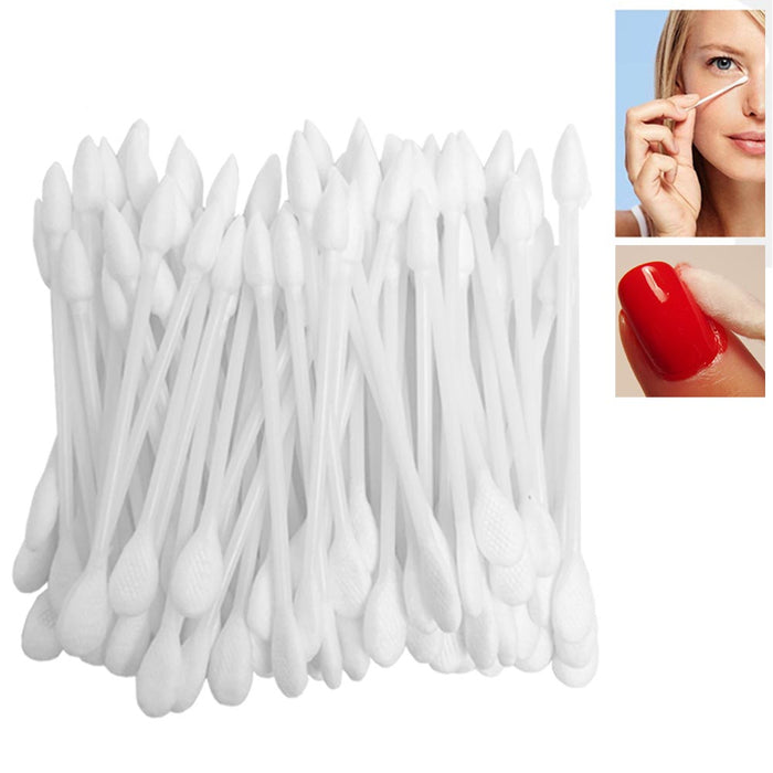 150 Cotton Swab Double Head Swabs Pointed Tip Makeup Cosmetic Nail Applicator