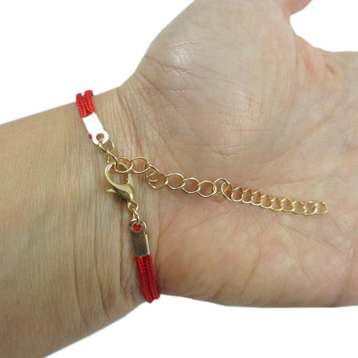 5PC Hamsa Hand Fatima Evil Eye Dainty Bracelets Lucky Kabbalah Red String Women