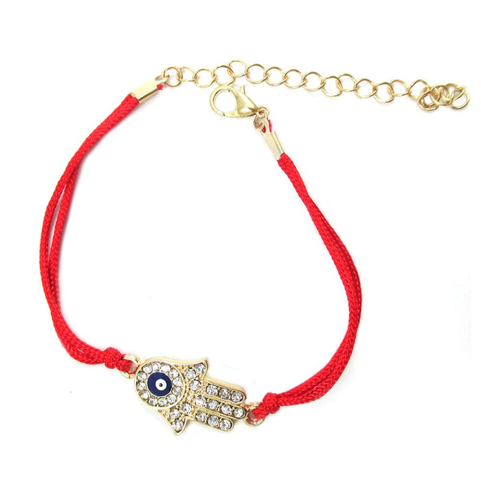 5PC Hamsa Hand Fatima Evil Eye Dainty Bracelets Lucky Kabbalah Red String Women