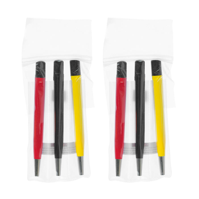 6X Scratch Brush Set Pen Type 5" Steel Brass Nylon Retractable Bristles Jewelers