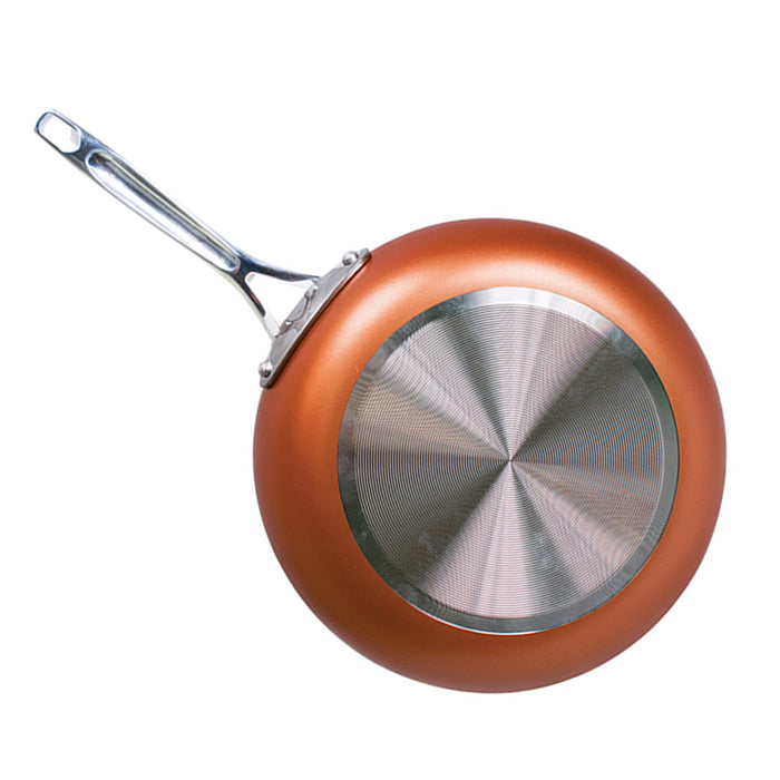 8" Ceramic Non Stick Frying Pan Copper Coated Healthy Frypan Round Eco Friendly