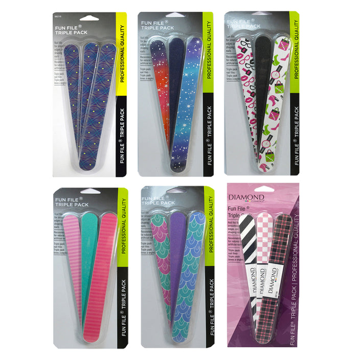 6 Pc Professional Nail File Set Double Sided Manicure Pedicure Tool Emery Boards