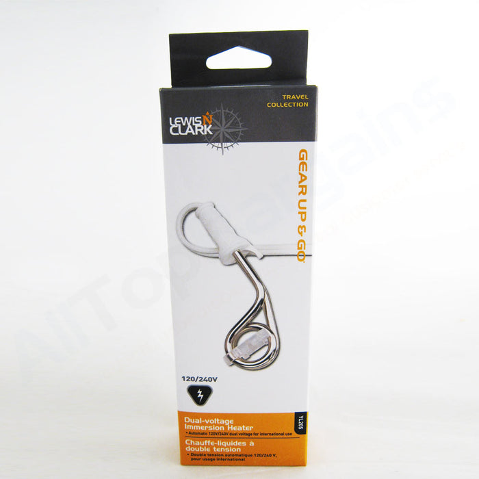 Portable Travel Immersion Water Heater 120/240V Dual Voltage Warming Boil Liquid
