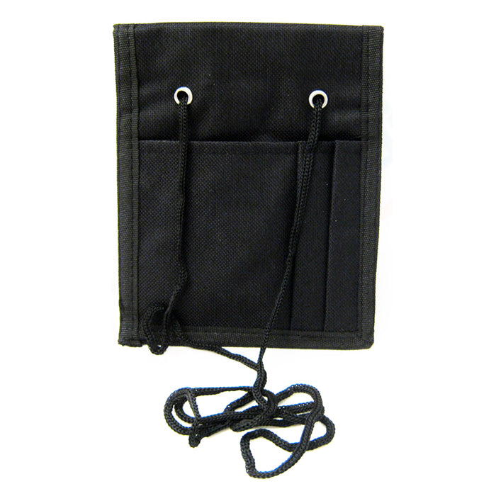 24 Travel Passport Holder Neck Stash Pouch Transparent Wallet ID Documents Black