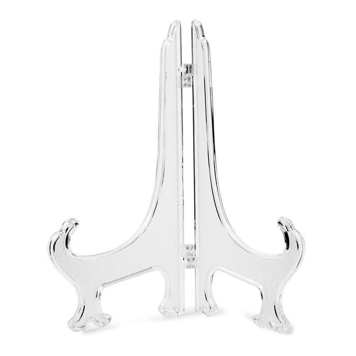 4pc Large Clear Acrylic Display Stand Plate Easel Book Tablet Flat Decor Holders