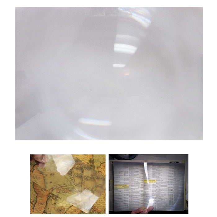 Magnifier Sheet 3X Reading Aid 7" x 9.75" Full Page Magnifying Book Fresnel Lens