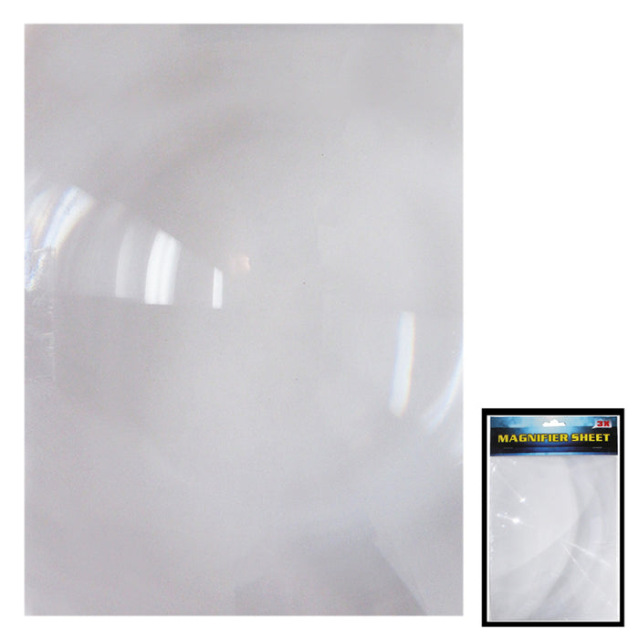Magnifier Sheet 3X Reading Aid 7" x 9.75" Full Page Magnifying Book Fresnel Lens
