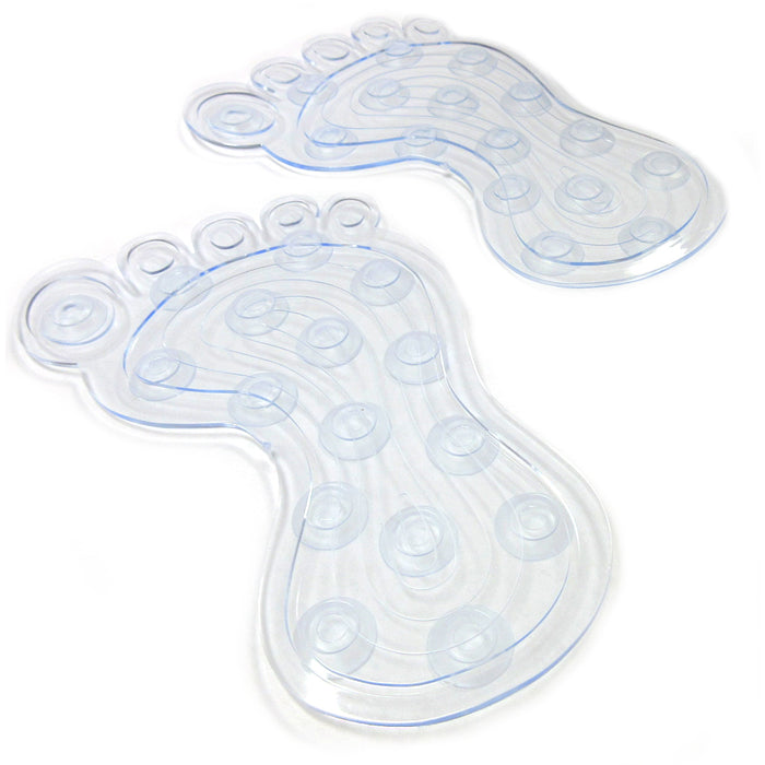 6ct Non-Slip Foot Shaped Applique Bath Tub Suction Stickers Anti Skid Shower Mat