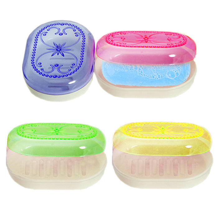 3PC Portable Travel Soap Dish Box Case Holder Container Home Bathroom Shower Bar