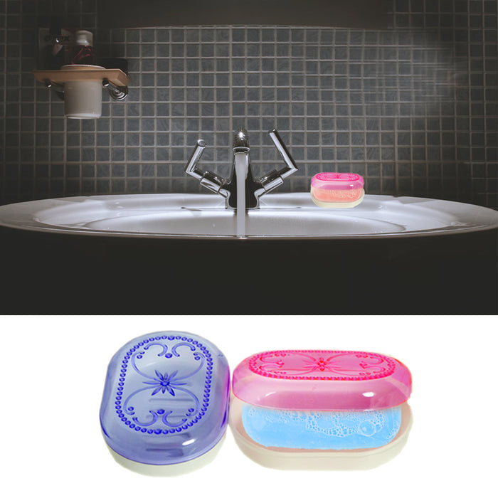 6X Soap Dispenser Dish Case Holder Container Box Travel Bathroom Carry Clean Dry