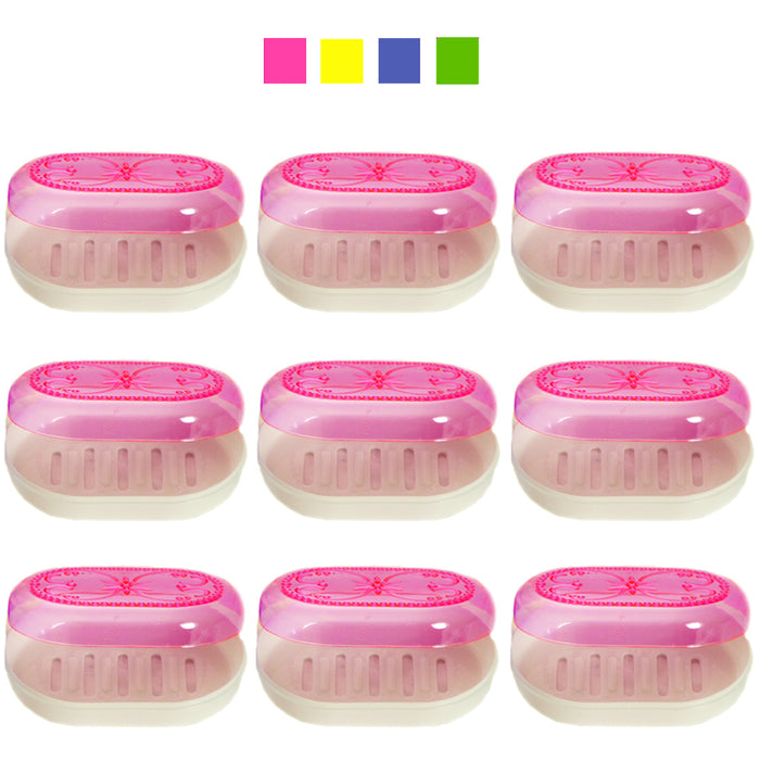 9PC House Travel Soap Case Plastic Box Dish Holder Container Camping Hiking Bath