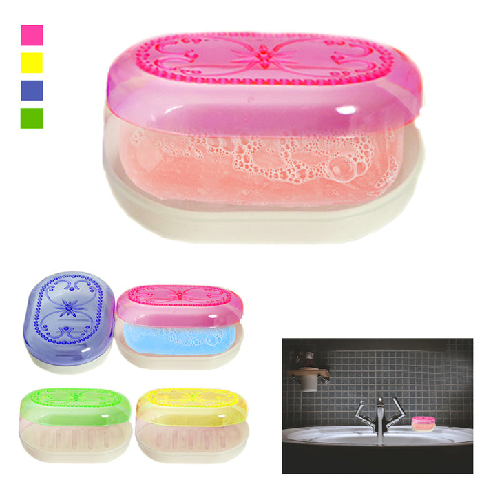 6X Soap Dispenser Dish Case Holder Container Box Travel Bathroom Carry Clean Dry