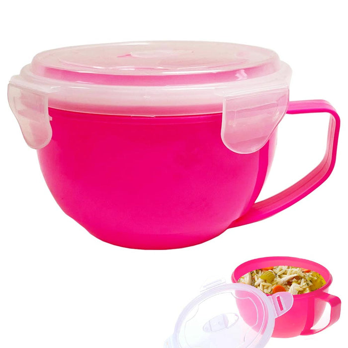 1 Microwave Plastic Soup Bowl Vent Lid Mug Freezer Food Storage Containers 30oz