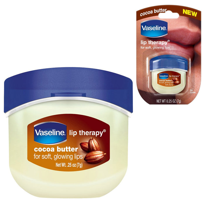 20 Vaseline Therapy Lip Balm 0.25oz Cocoa Butter Flavor Petroleum Jelly Mini Jar
