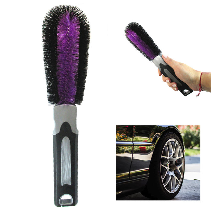 1 Car Wash Brush Wheel and Fender Brush Handle Tire Cleaner Car Detailing 11Inch
