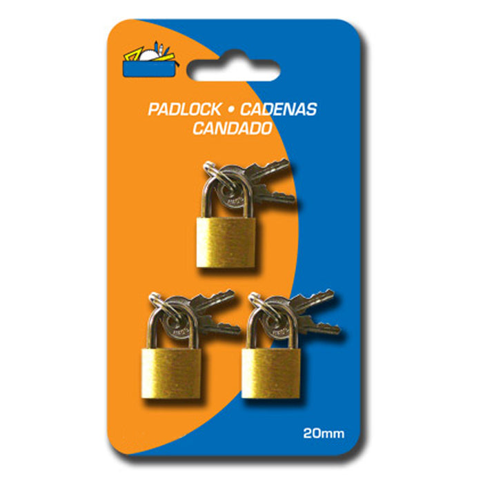 18 Small Metal Padlock Mini Brass Tiny Box Travel Locks Keyed Jewelry 2 Key 20mm