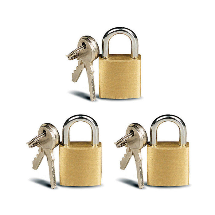 18 Small Metal Padlock Mini Brass Tiny Box Travel Locks Keyed Jewelry 2 Key 20mm