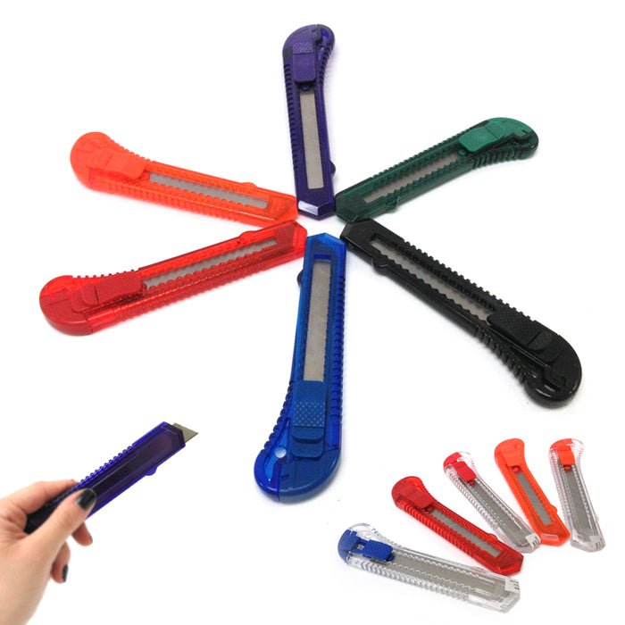 Lot Of 120 Retractable Utility Knife Box Cutter Snap Off Razor Sharp Blade Tool