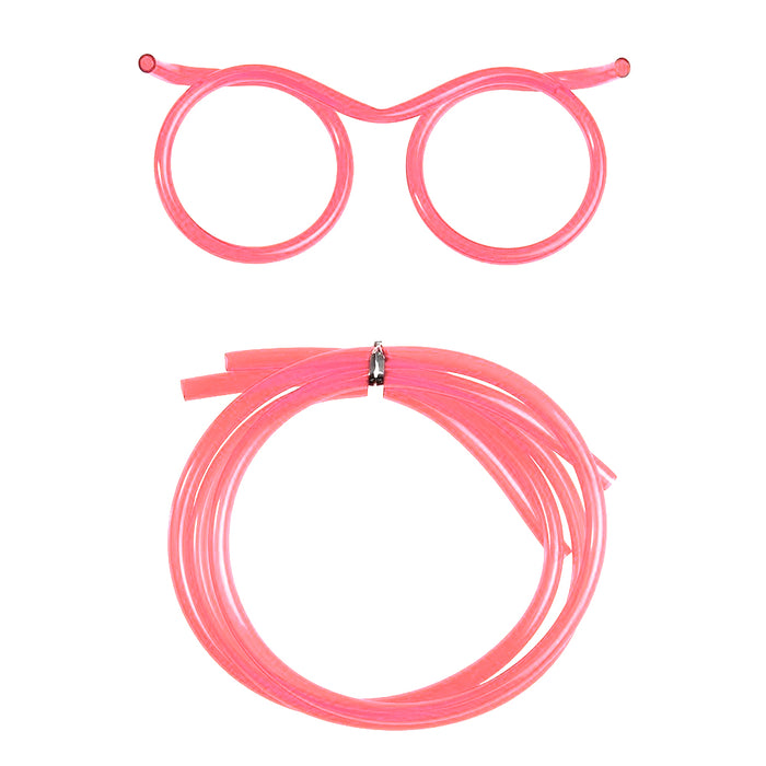 10X Silly Drinking Straw Glasses Kids Novelty Flexible Party Fun Crazy Loop Soft