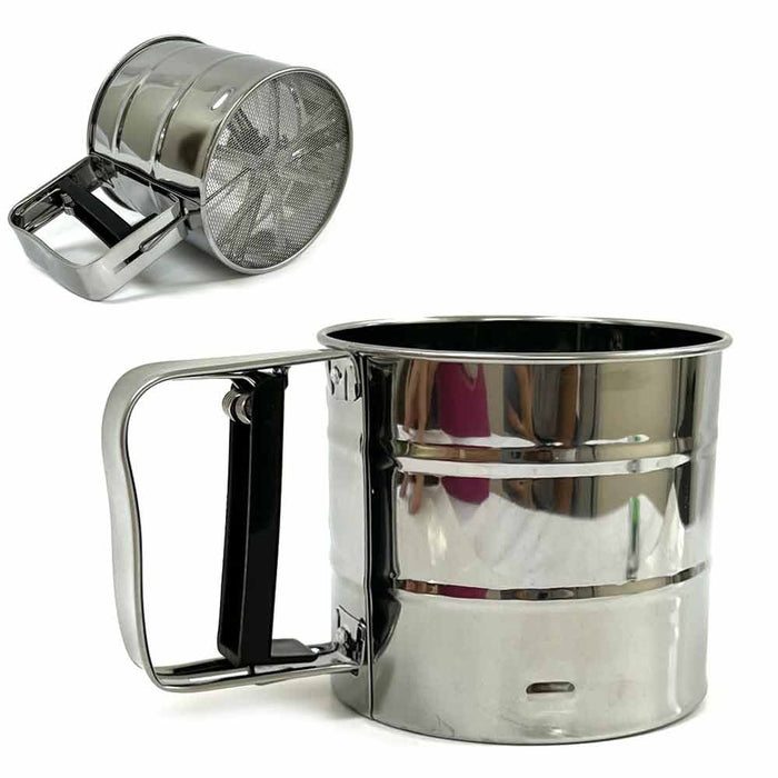 3 Cup Stainless Steel Flour Sifter Chef Craft Baking Mesh Powdered Sugar Sifter