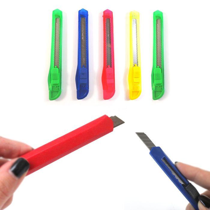 24 ATB Knife Utility Box Cutter Retractable Snap Off Lock Razor Sharp Blade Tool