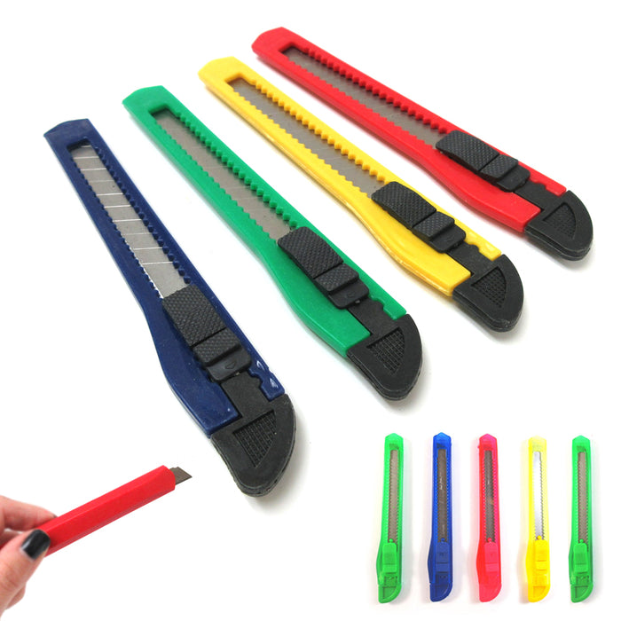 3 Retractable Utility Knife Box Cutter Snap Off Lock Razor Blade Camping Tool !!