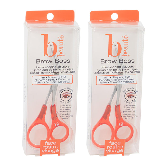 2 X Eyebrow Groomer Pro Trimmer Comb Scissors Cosmetic Stainless Steel Blades