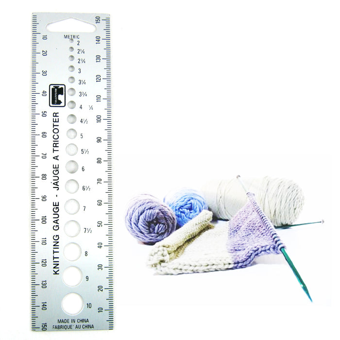 New Knitting Gauge Knit Needle Sizer Ruler Measure Tool US Canada Size 2mm-10mm