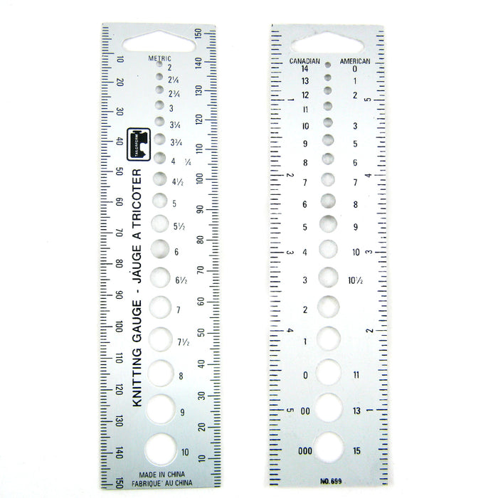 New Knitting Gauge Knit Needle Sizer Ruler Measure Tool US Canada Size 2mm-10mm