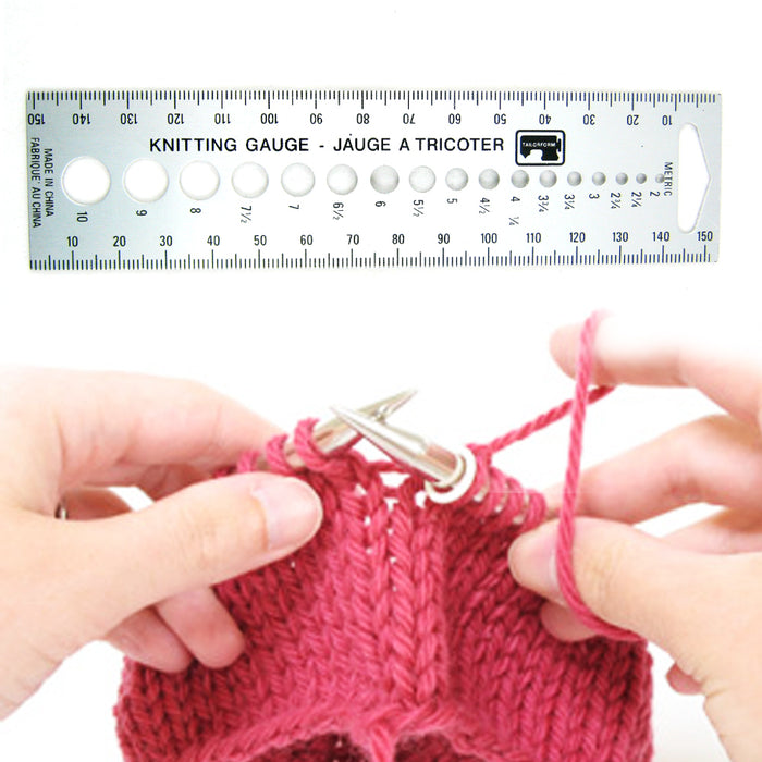 New Knitting Gauge Knit Needle Sizer Ruler Measure Tool US Canada Size 2mm-10mm
