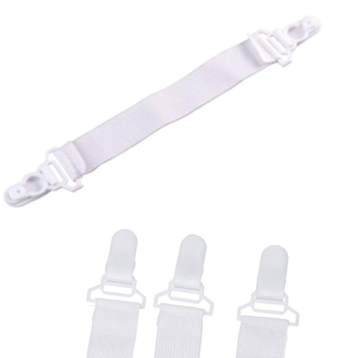 4 Pc Sheet Grippers Bed  Elastic Straps Fasteners Clasp Suspender Clips